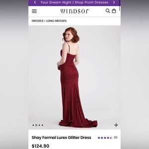 Red formal wear prom dress